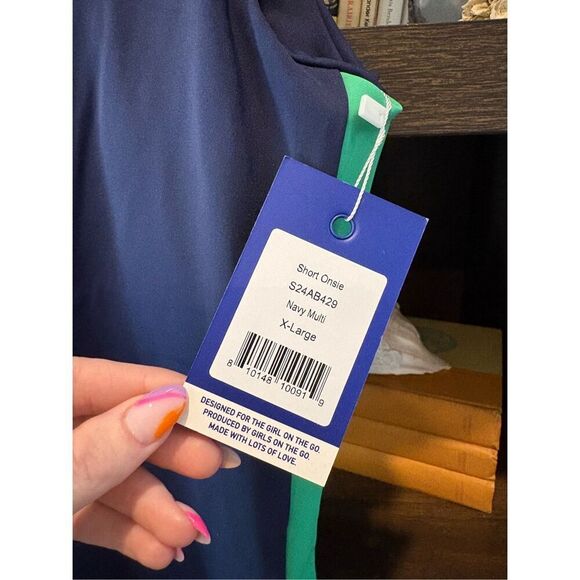 NWT Addison Bay Short Onesie RomperIn Navy Blue Milti Size XL $148 MSRP - Picture 9 of 9